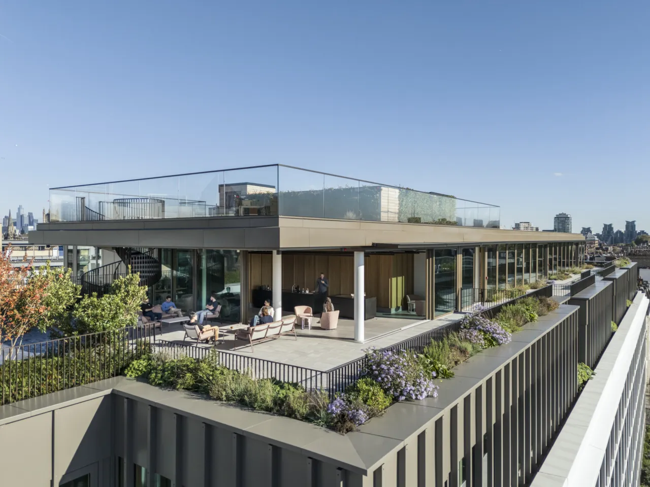 View of the amenity terraces at 11 Belgrave Road in Pimlico