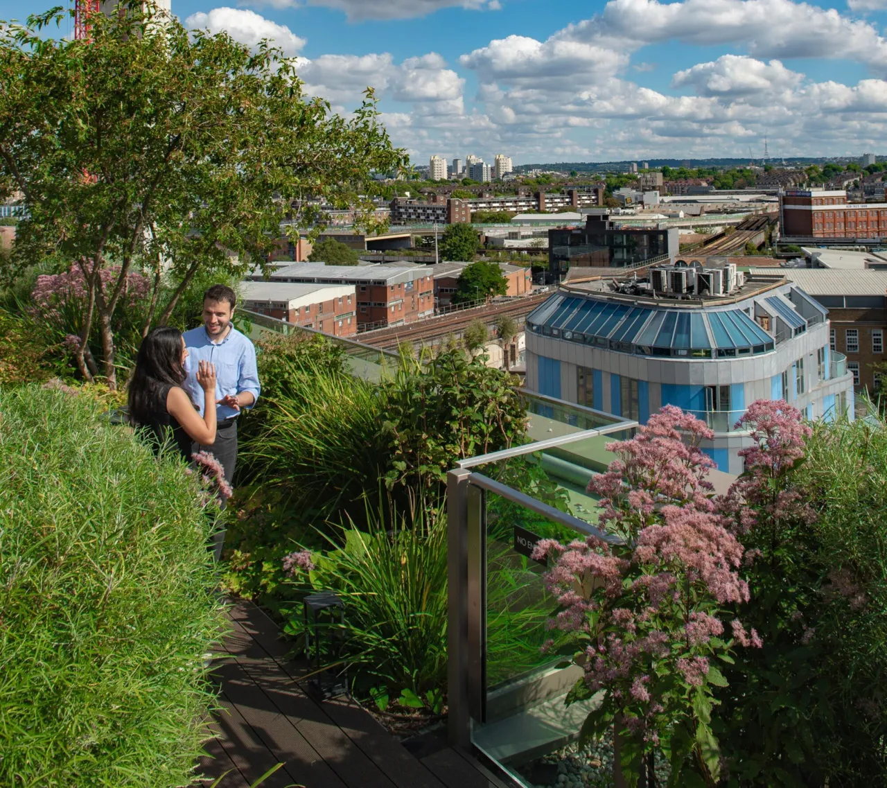 Planted terraces at Prince of Wales Drive, a luxury villa development in Battersea
