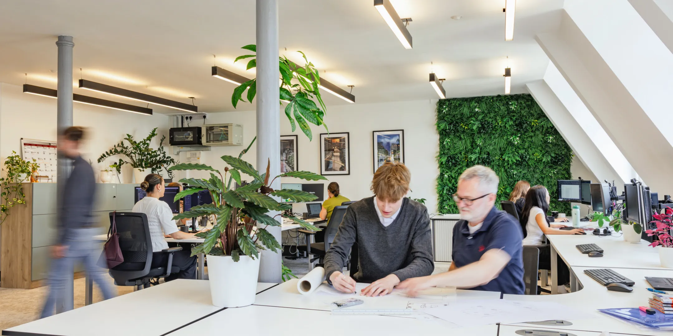 Inside Northsprings Manchester, Gillespies studio with people working