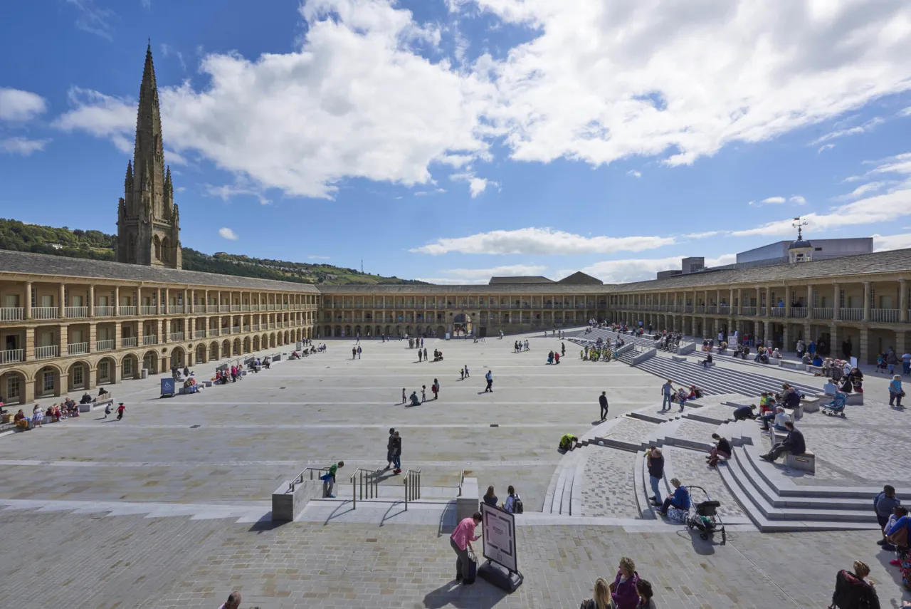 The restored and reimagined courtyard at Piece Hall in Halifax