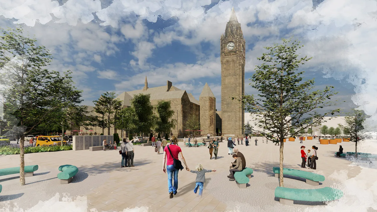 CGI showing how the new town square will look