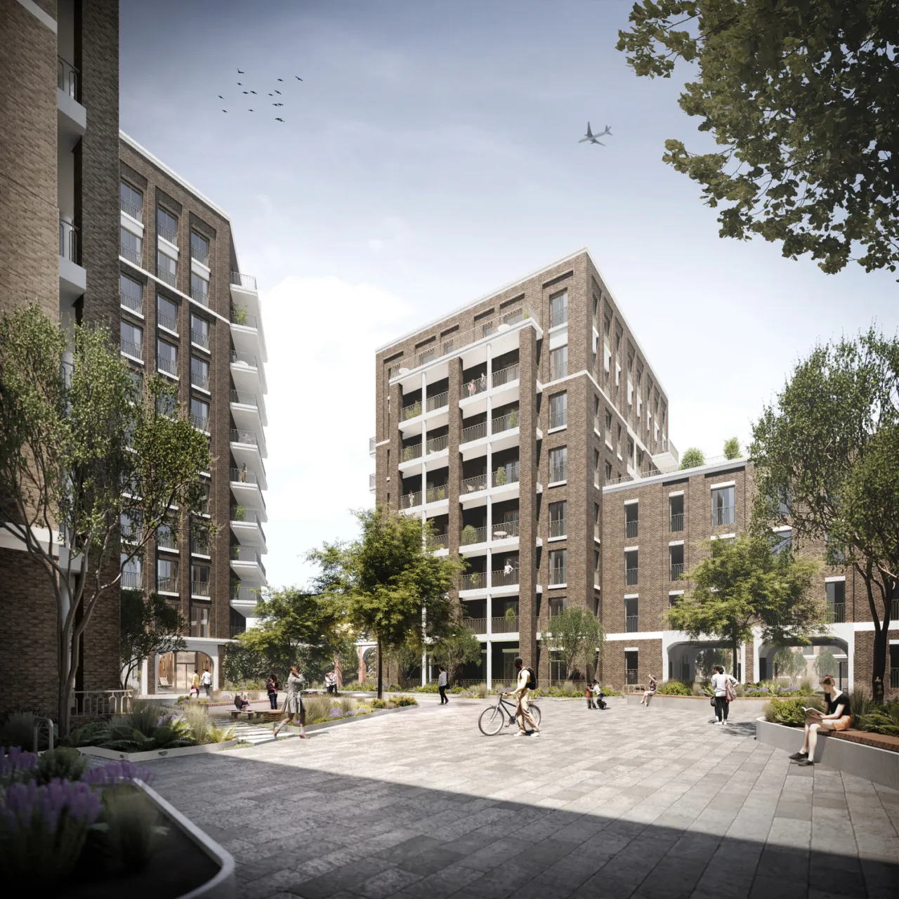 View of the proposed public realm by Gillespies, at Manor Road