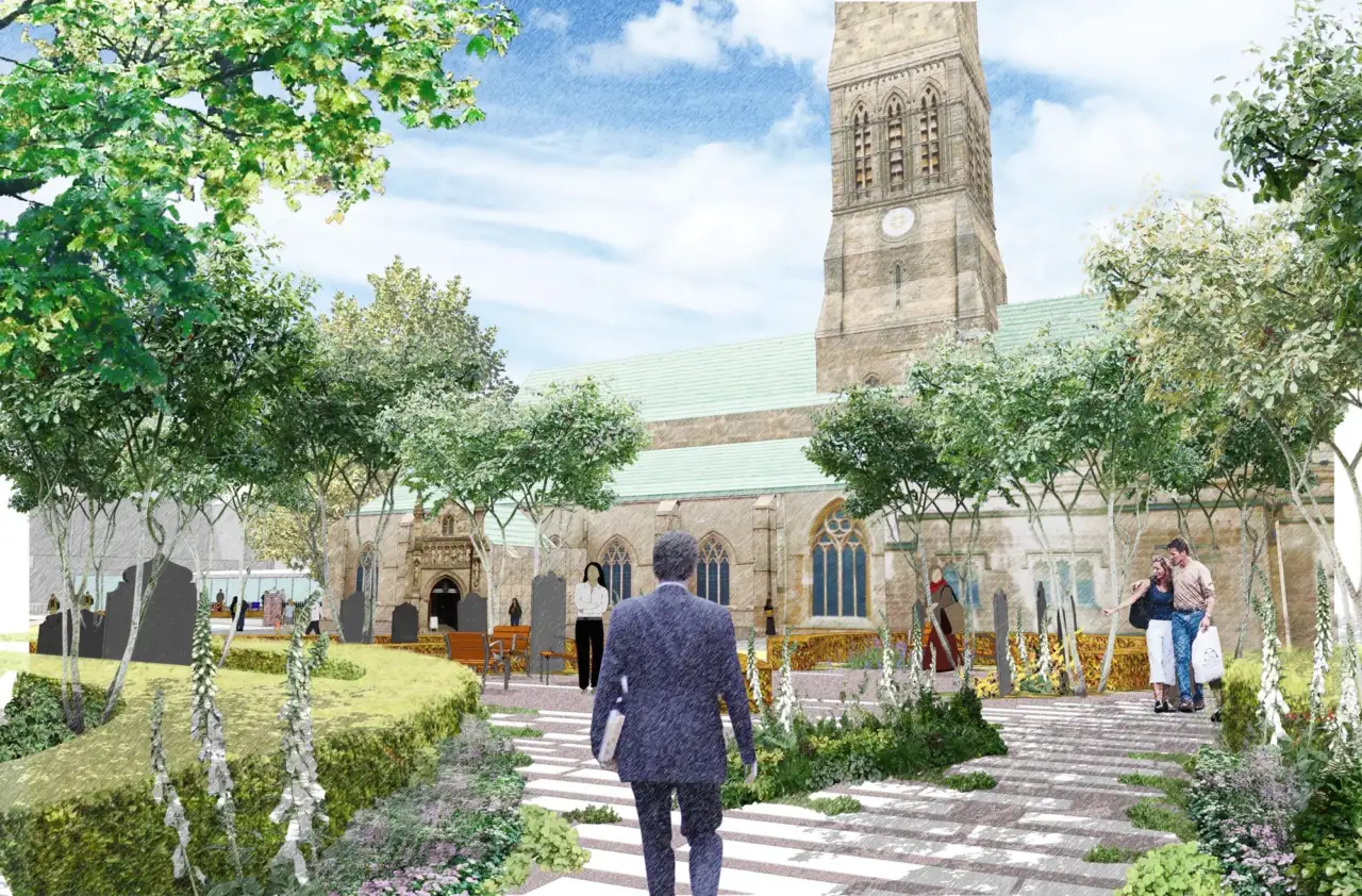 Gardens for Leicester Cathedral reach new construction milestone