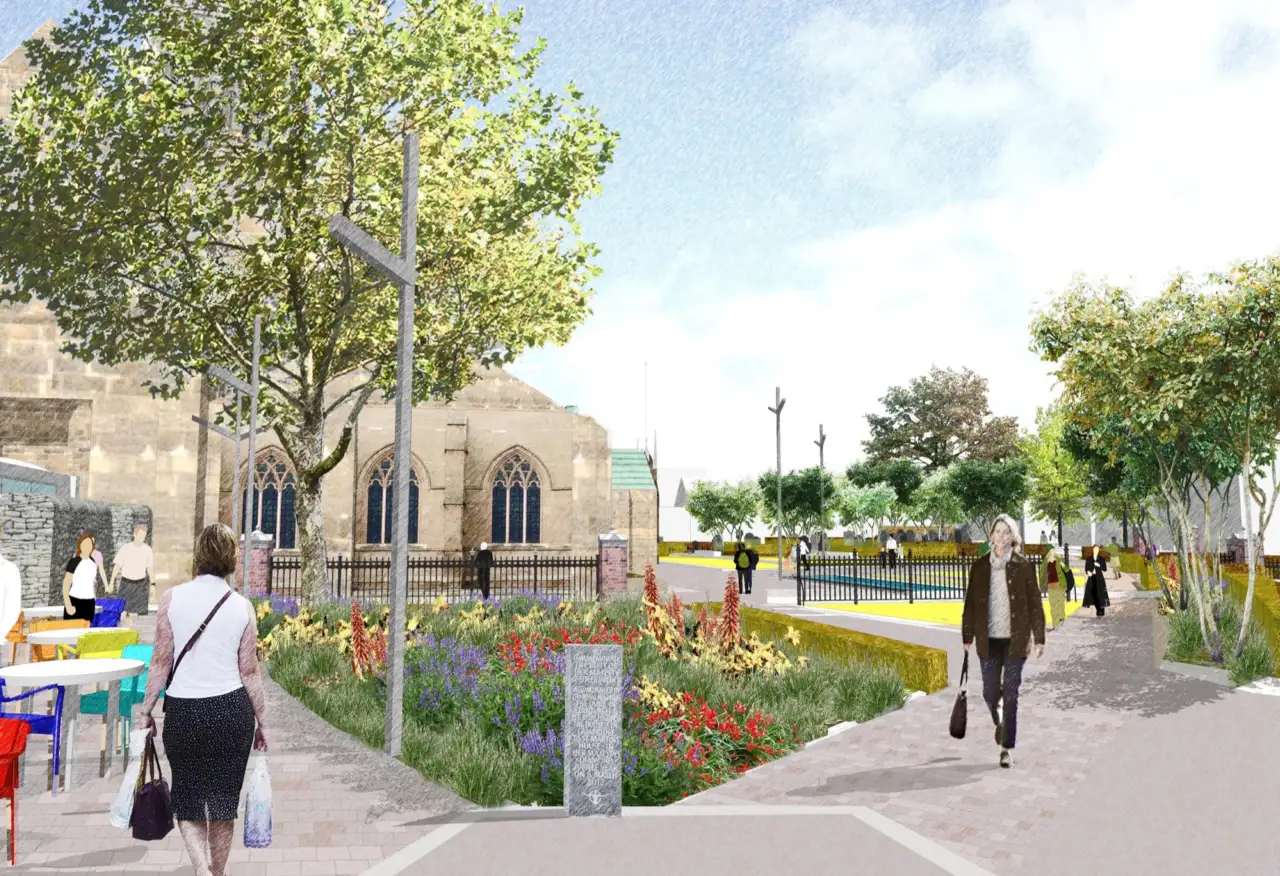 Gardens for Leicester Cathedral reach new construction milestone