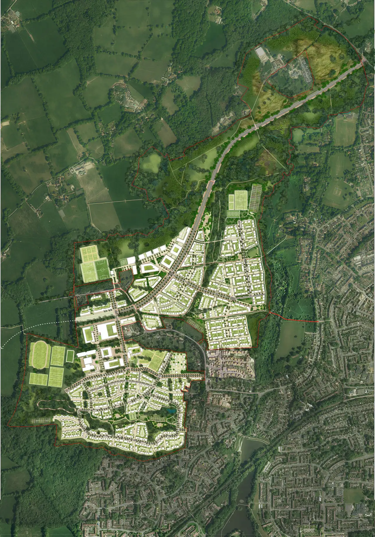 Masterplan of the proposed West of Ifield planned community