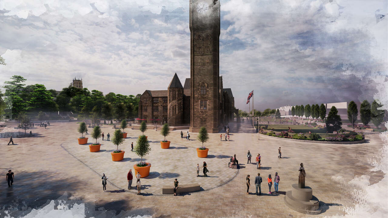 World class public square shapes up in Rochdale town centre