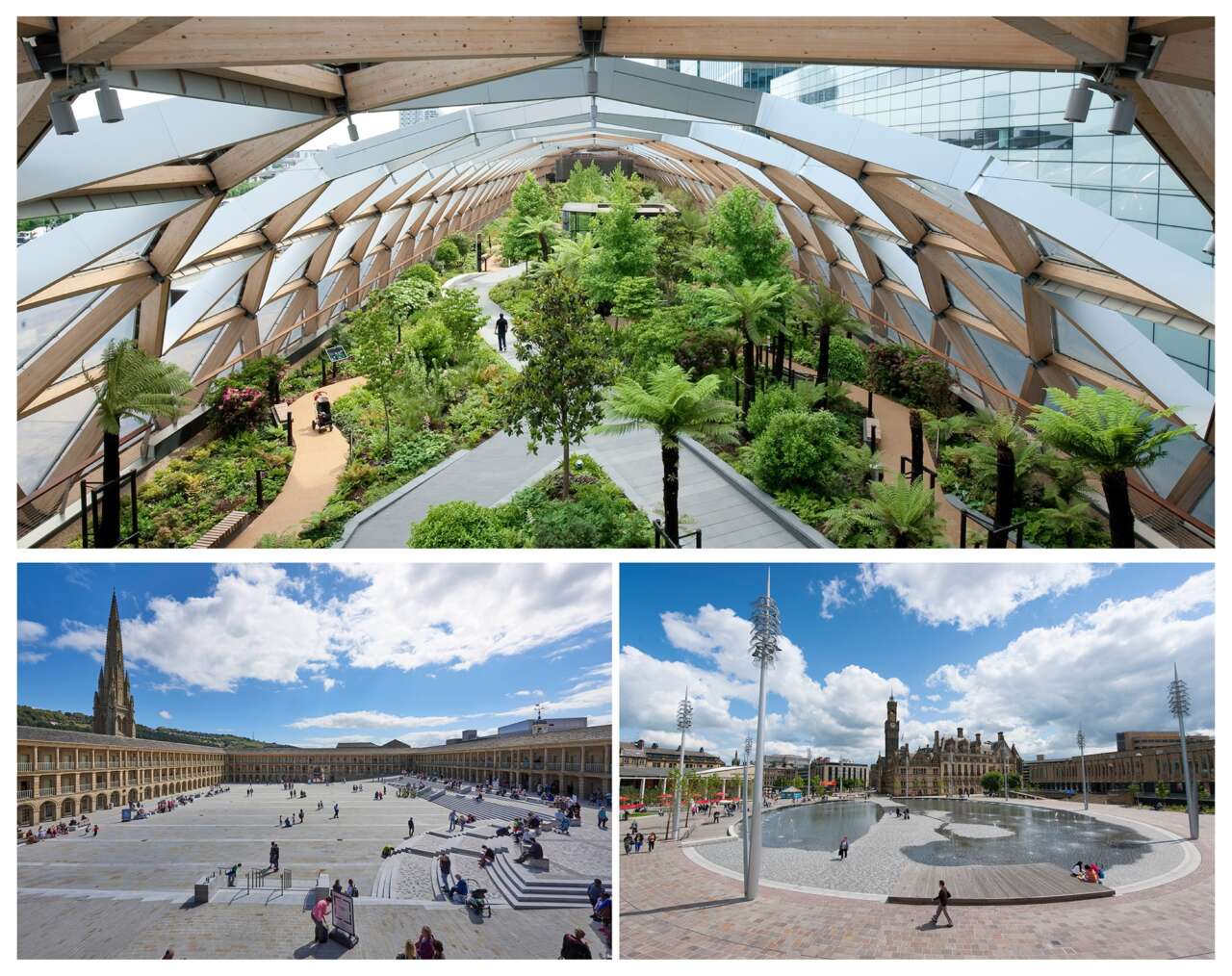 The Piece Hall, Crossrail Place Roof Garden and Bradford City Park among top five best urban sun spots
