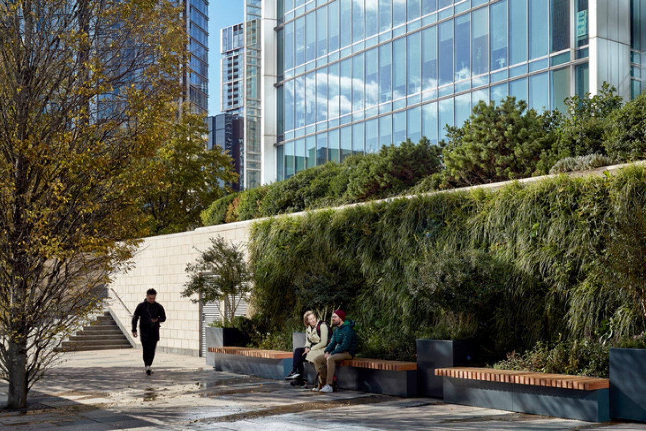 Canary Wharf greening plants on living wall