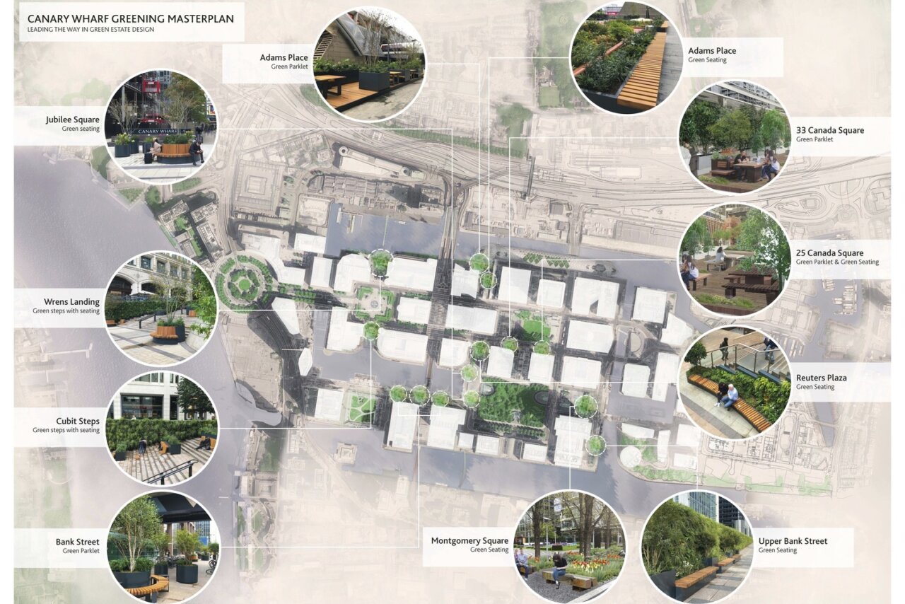 Canary Wharf greening masterplan drawing