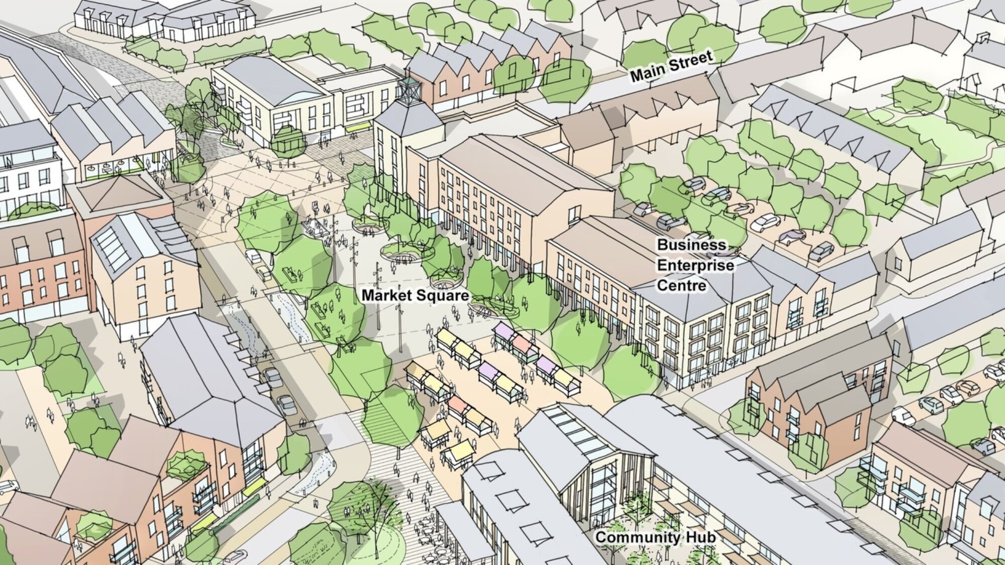 Illustrative plan for Chalgrove new town