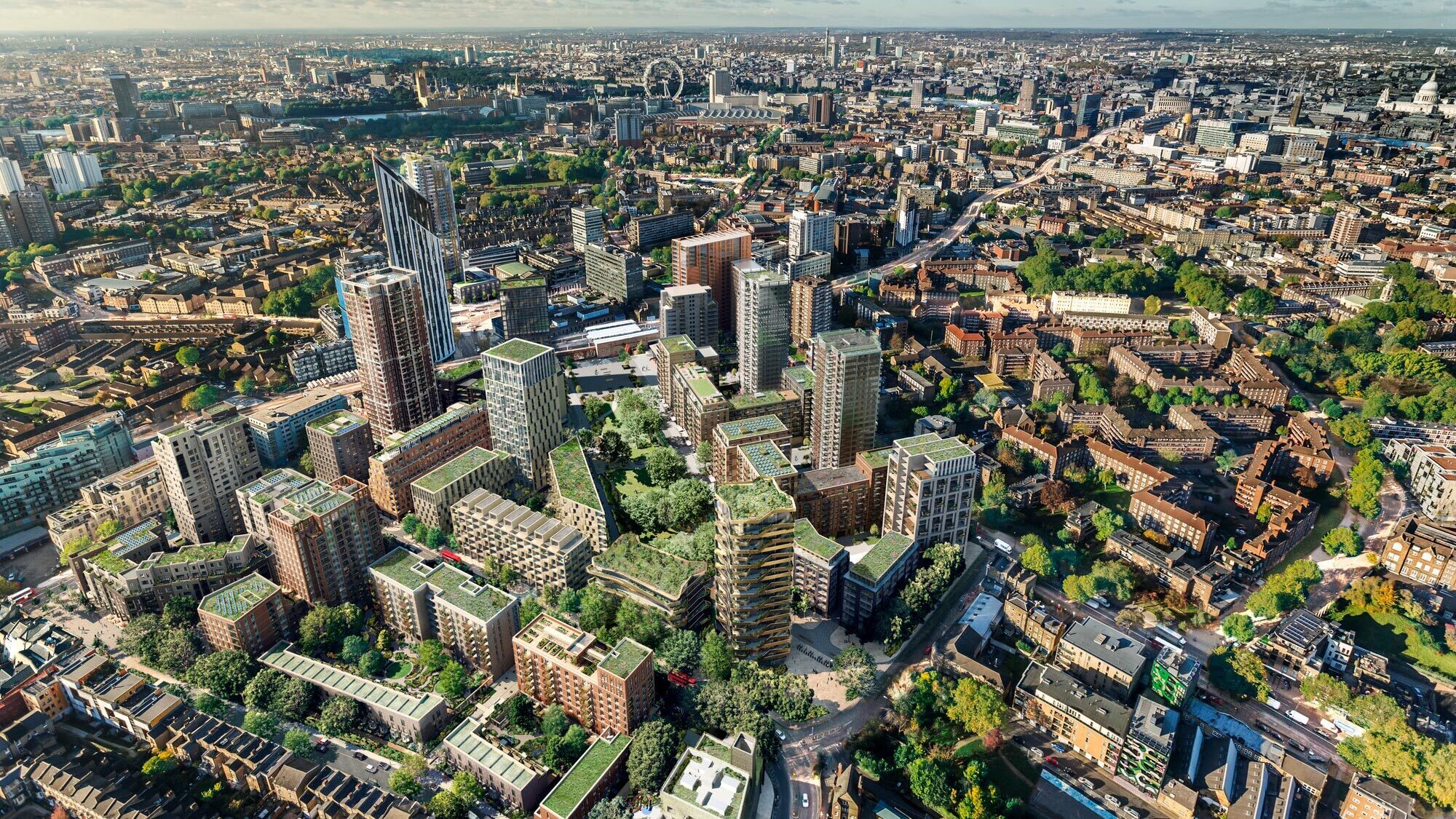 CGI of the Elephant Park masterplan