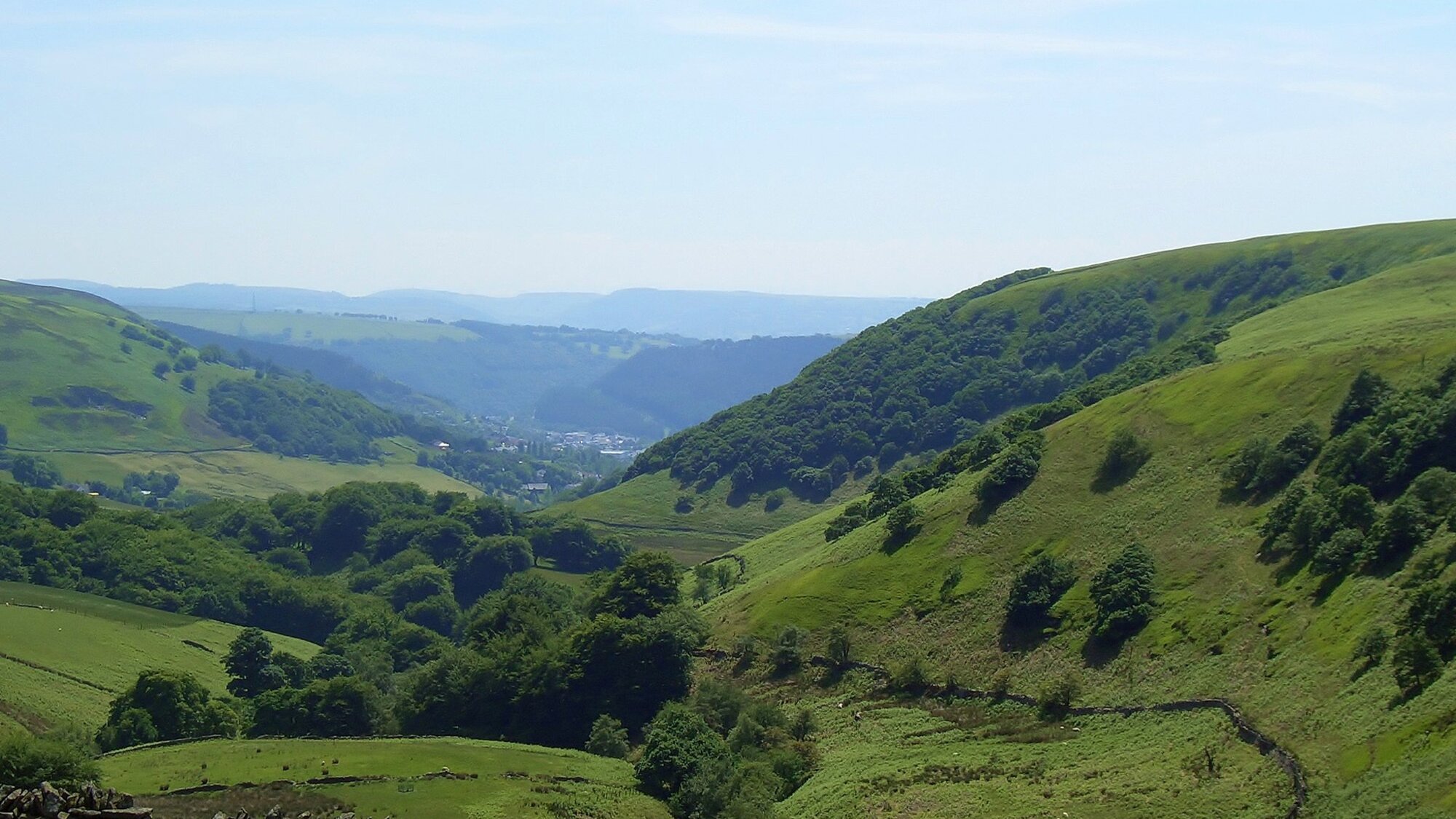 View of the Heads of the Valleys in Wales