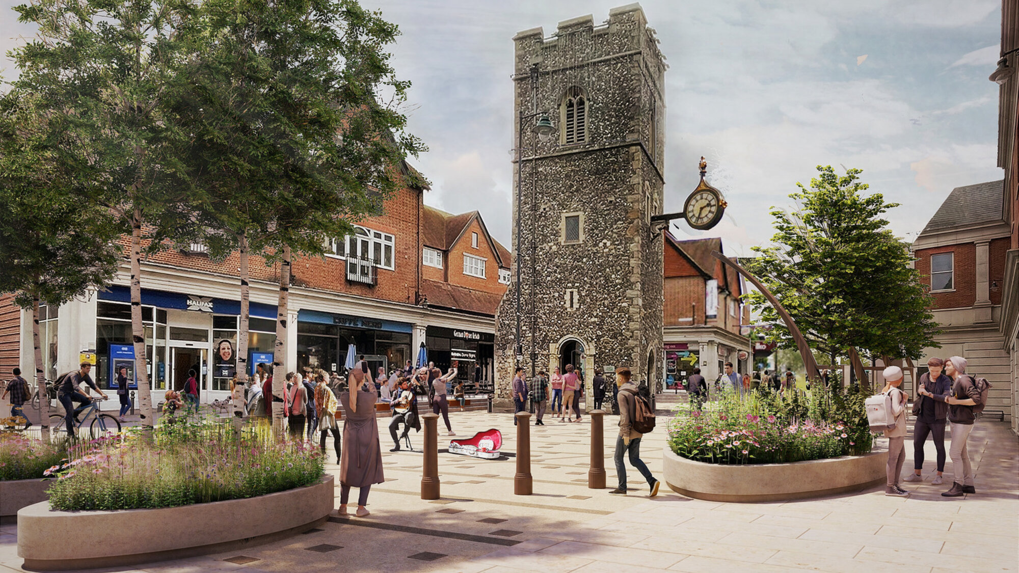 Visual of the new landscapes at Canterbury as part of the levelling up fund