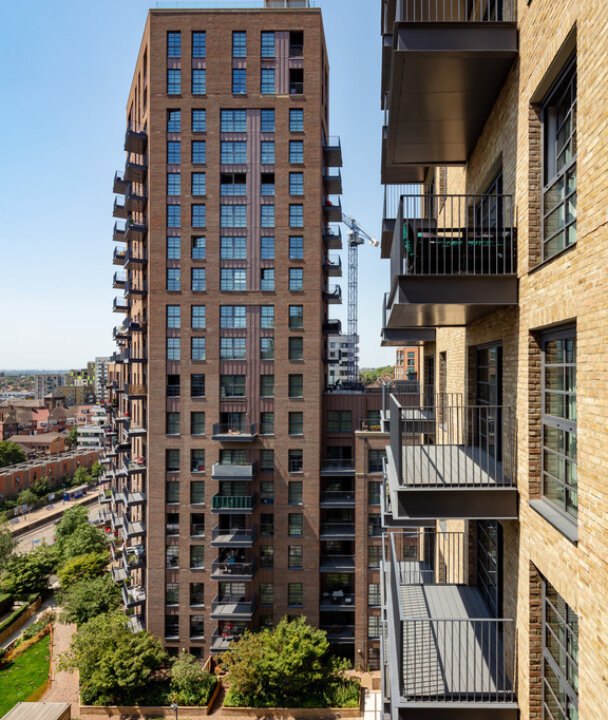 Ferrum highrise building with balconies