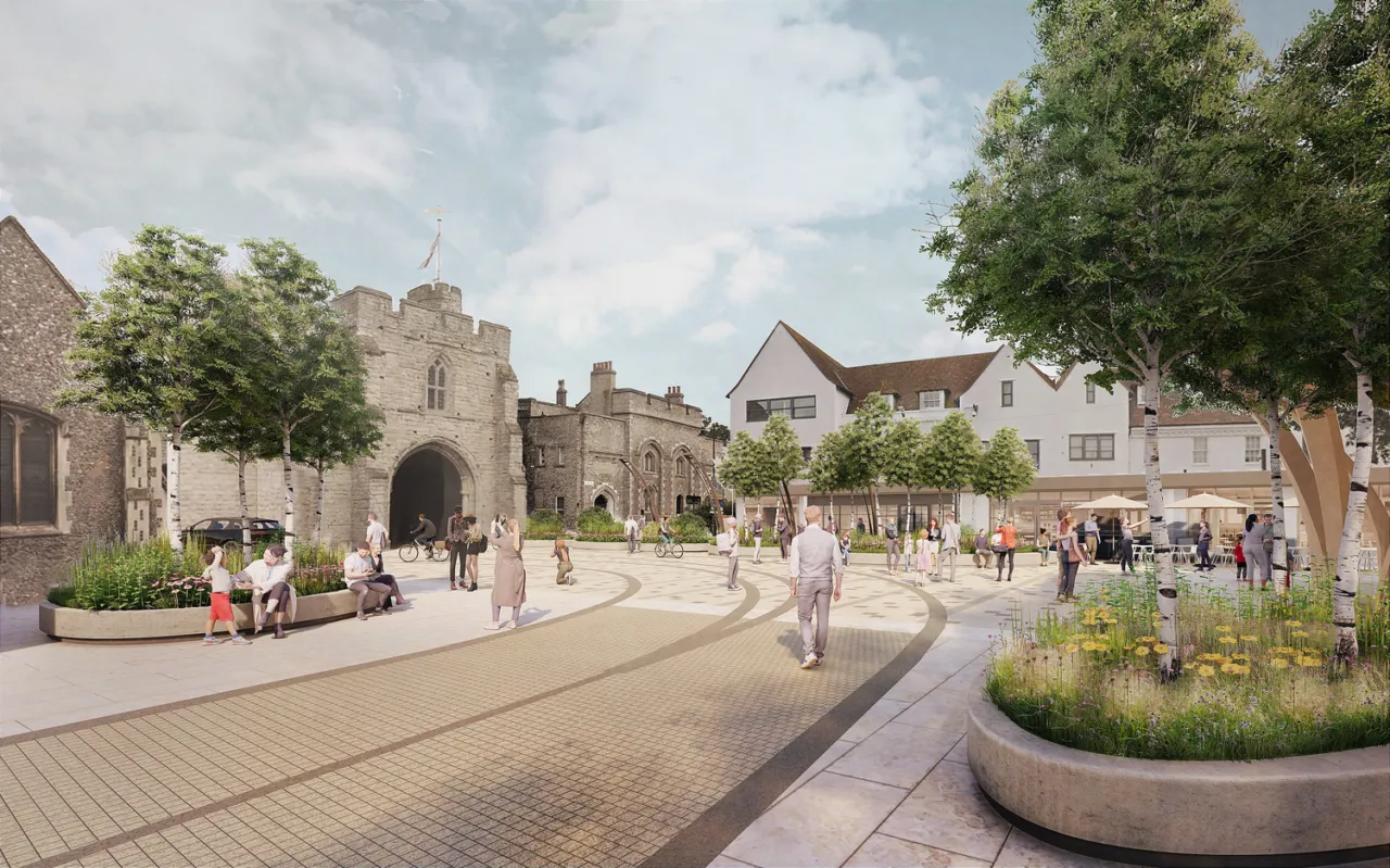 Visual of the new landscapes at Canterbury as part of the levelling up fund