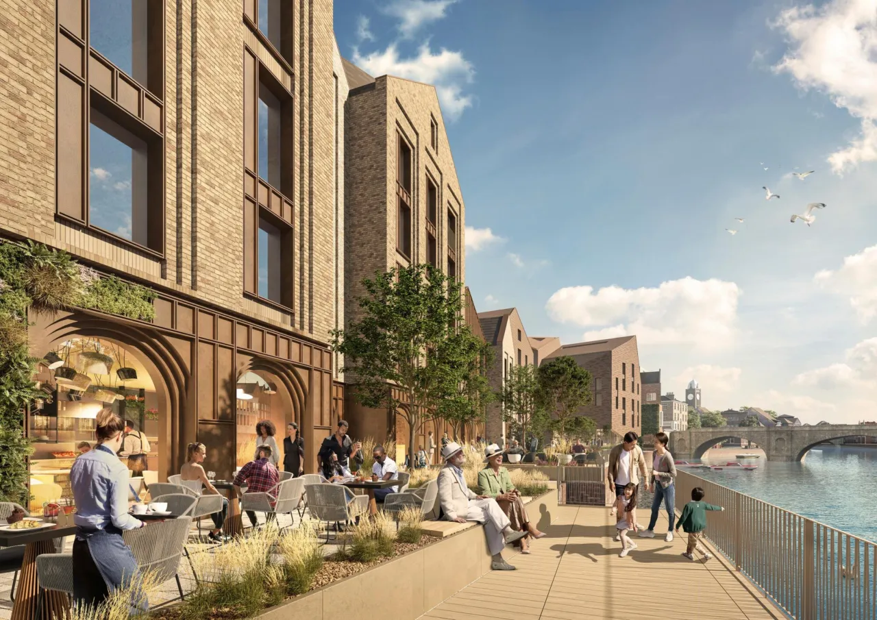 Proposed view of a new riverside walk at Coney Street in York