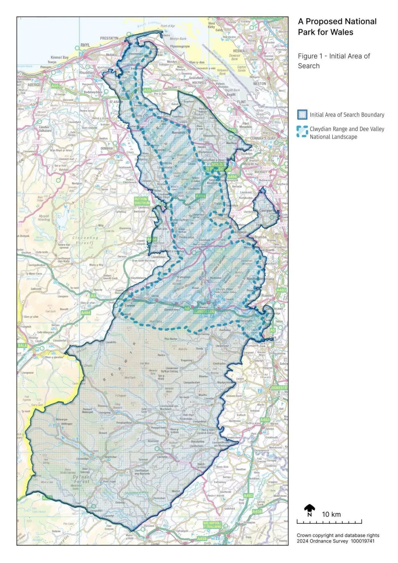 Map of the proposed new National Park in Wales