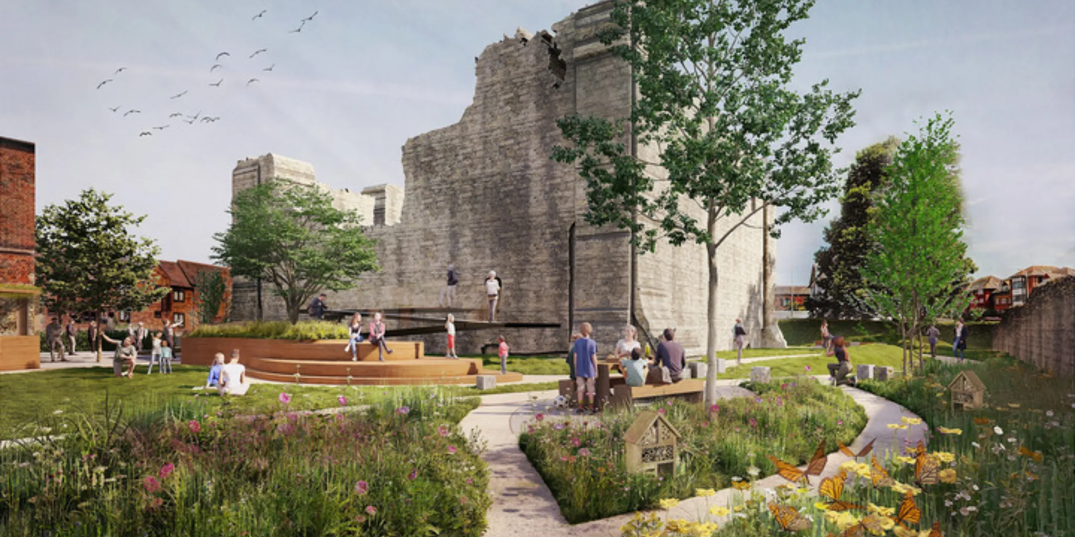 Visual of the new landscapes at Canterbury as part of the levelling up fund