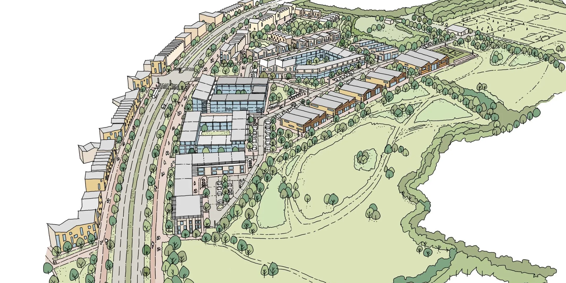 Sketch showing new employment areas