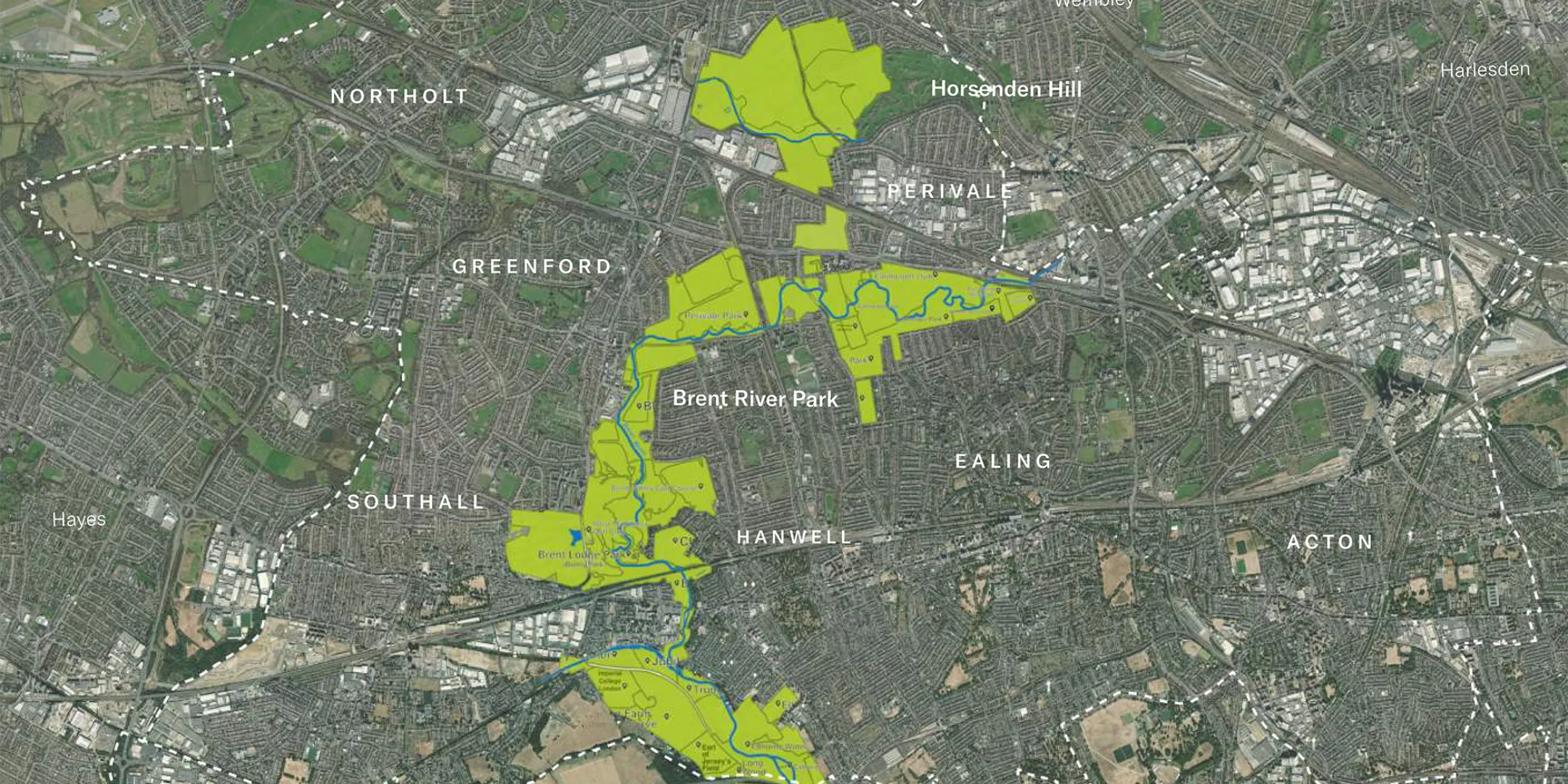 A map of the proposed Ealing Regional Park in London