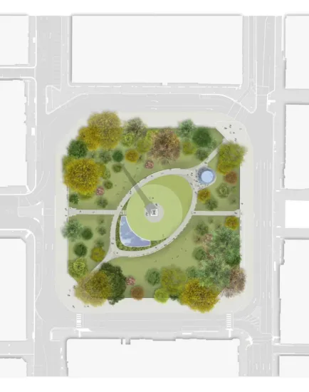 Aerial view of the concept for St Andrew Square
