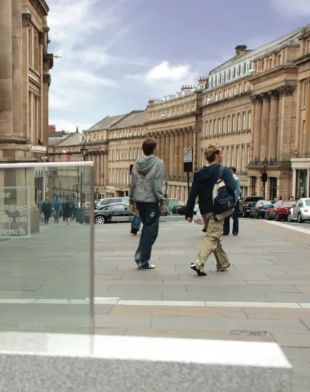 Grey’s Monument Grainger Town Newcastle with public square, historic streetscape, and urban landscape architecture for city centre regeneration.
