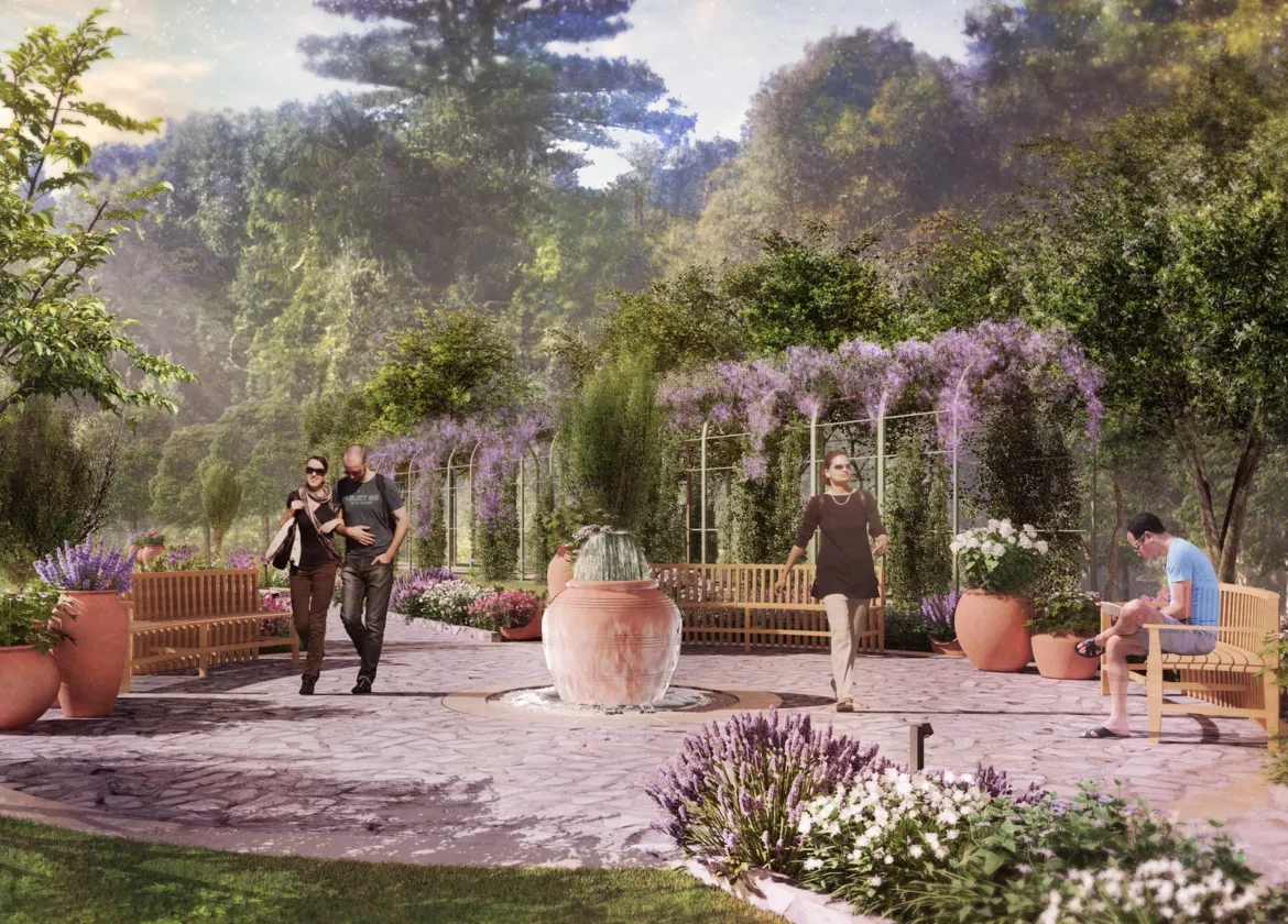 Visual of the reinvented gardens at Mon Repos