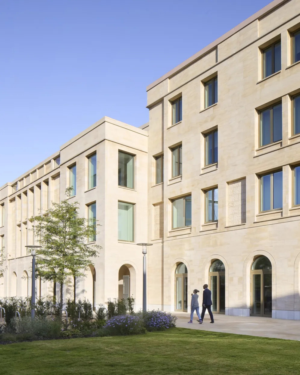 View of the landscaped lawns at Oxford Humanities in Oxford