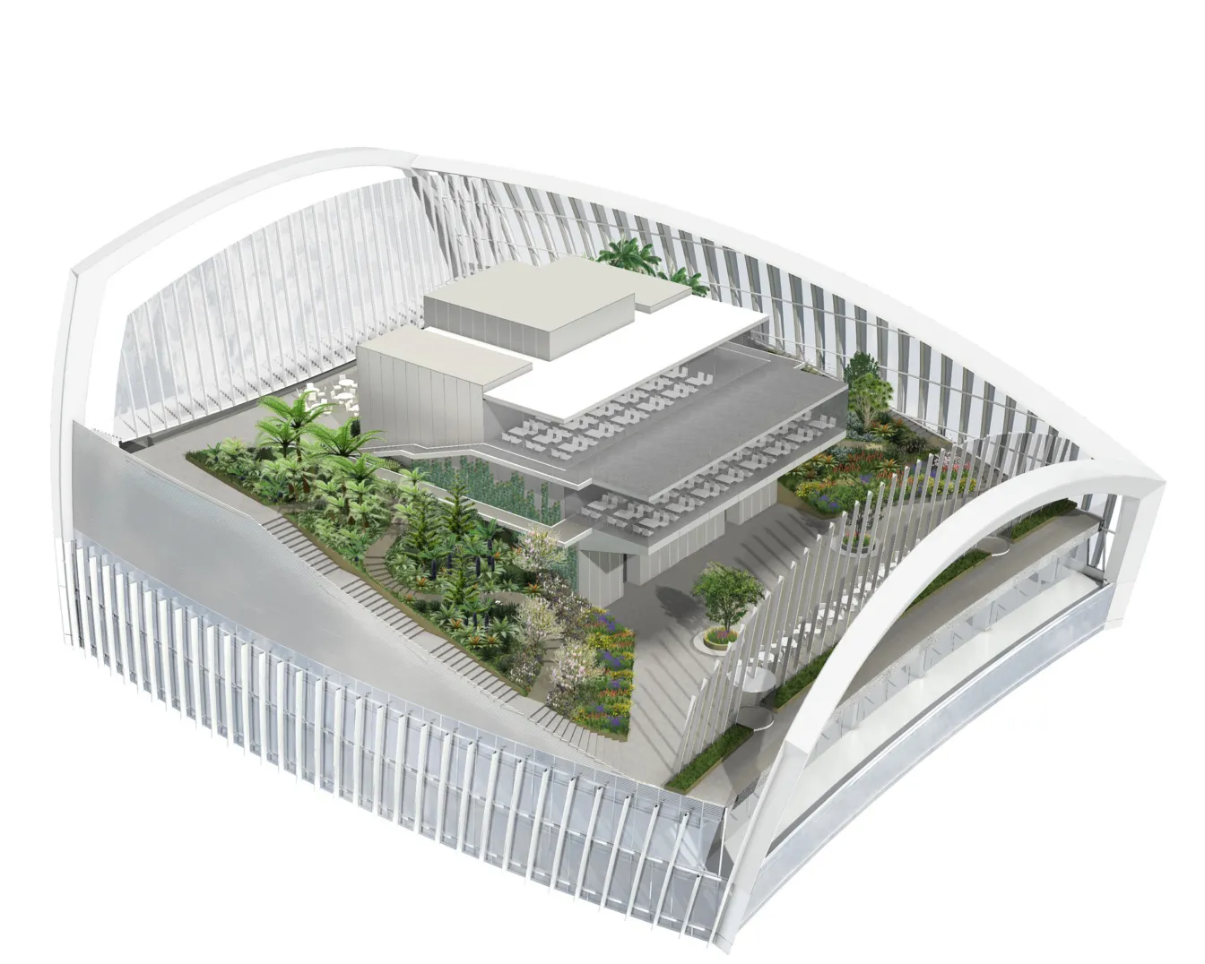 Illustrative axo of the Sky Garden at 20 Fenchurch Street